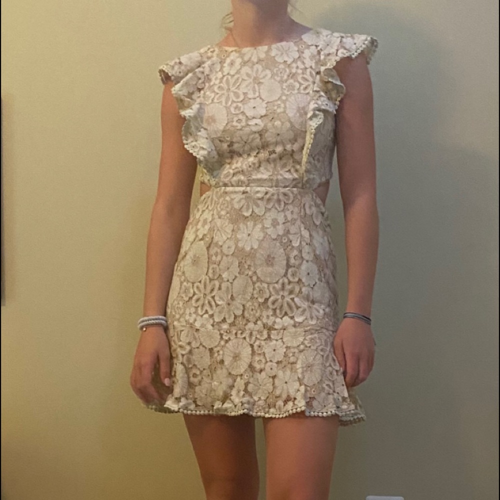 Beige lace dress